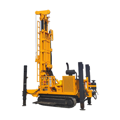 Plate-forme de forage de puits d'eau diesel Gl400s 400m Châssis de voie en acier hydraulique Dth