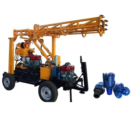 Profondeur de la plate-forme de forage de forage de structure compacte 250m avec le type de dérapage de remorque de chenille