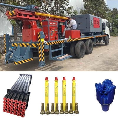 Perceuse Rig Borehole Truck Mounted Dth de puits d'eau de Gl300at 6x4 avec le compresseur d'air