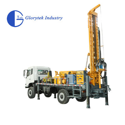Full hydraulique Dongfeng 4X4 Truck Forage de puits d'eau Forage / Forage de la plate-forme, 500 m de profondeur, 105-350 mm de diamètre du trou