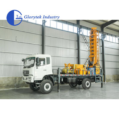 Full hydraulique Dongfeng 4X4 Truck Forage de puits d'eau Forage / Forage de la plate-forme, 500 m de profondeur, 105-350 mm de diamètre du trou
